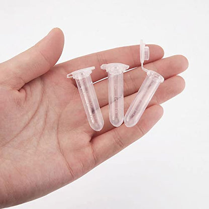 2ml Microcentrifuge Tubes 100pcs, EO Sterilized Plastic Small Vials with Caps for Sample Storage Without Leakage(100) - size: Sterile 2ml 100pcs