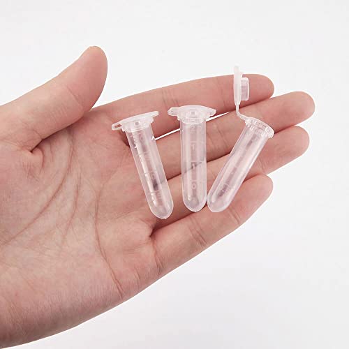 2ml Microcentrifuge Tubes 500pcs, EO Sterilized Plastic Small Vials with Caps for Sample Storage Without Leakage(500) - size: Sterile 2ml 500pcs