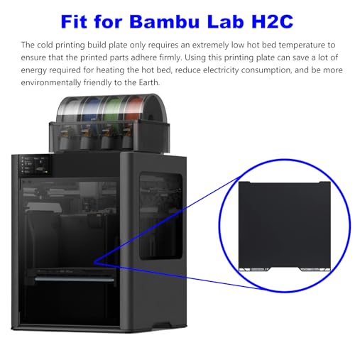 H2C/A2L Cold Build Plate No Heating No Glue PEI Textured Hotbed - color: Black