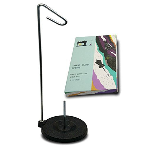 HONEYSEW Embroidery Adjustable Single Thread Spool Holder – Stand Alone Embroidery, Sewing or Quilting Thread Holder or Stand – Ensures Smoother Feed = Heavy Metal Base (Black) - color: Black