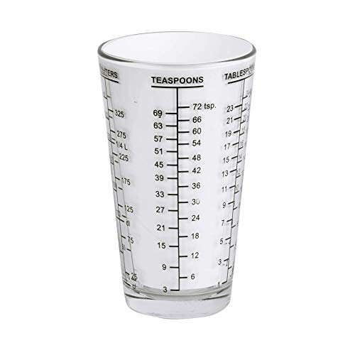 Kolder 26100 Mix N Measure Glass, Heavy Glass, Multi-Purpose Liquid and Dry Measuring Cup - color: Black