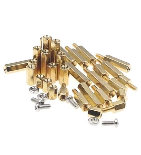 M2.5 Brass Male-Female Hex Standoffs, Stainless Steel Screws Nuts Kit