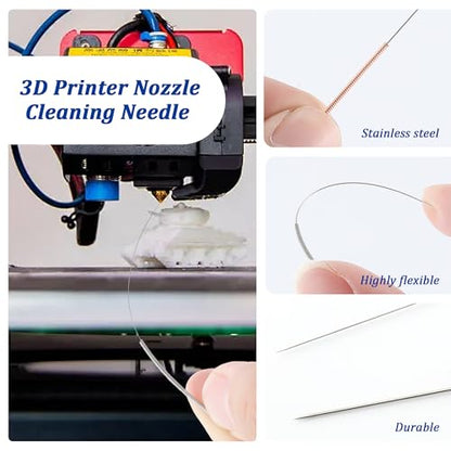 10PCS 3D Printer Nozzle Cleaning Needles, 10Size Stainless Steel