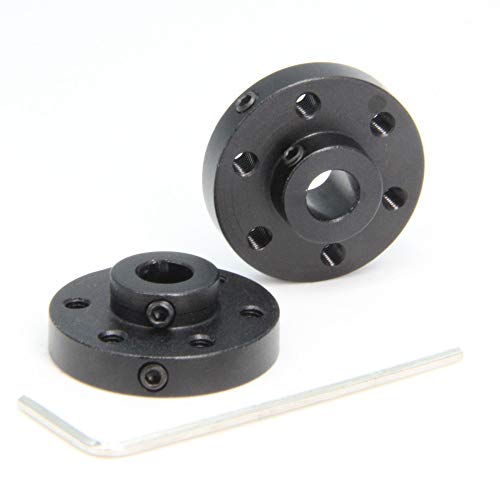 2PCS Black Rigid Flange Shaft Coupling,Universal Aluminum MOUNTING HUB for 6mm Shaft Pair with M3 Thread - style: 6mm-Black