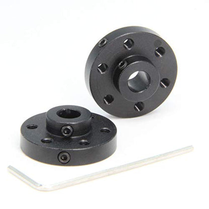 2PCS Black Rigid Flange Shaft Coupling,Universal Aluminum MOUNTING HUB for 6mm Shaft Pair with M3 Thread - style: 6mm-Black