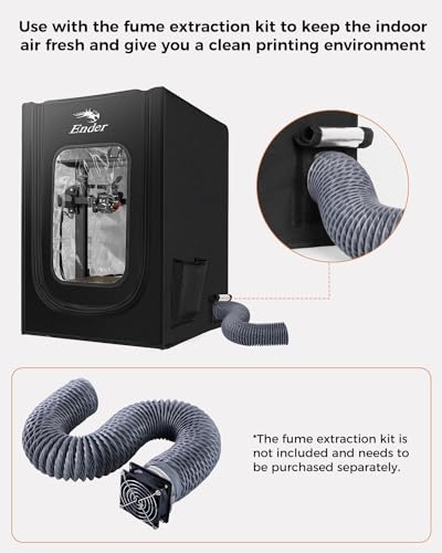 Creality Official 3D Printer Enclosure with Fan Interface Fireproof Dustproof Constant Temperature Dust Cover 480 * 600 * 720mm for Ender 3 V3 SE/KE/Ender 3/Ender 3 Pro/Ender 3V2/Ender 3S1/Neo（no Fan - color: With Fan Interface