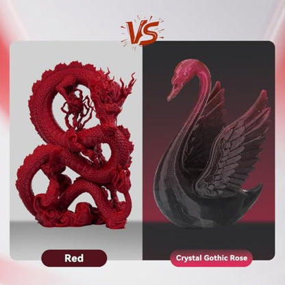 Creator 3D Printer Filament PLA 1.75mm, Crystal Gothic Rose Color, Dimensional Accuracy +/- 0.02 mm, 1kg Spool (2.2 lbs), Semi-Transparent Crimson Red - color: Pla Crystal Gothic Rose
