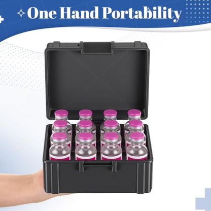12 Slot 30ml Bac Water Vial Case, Case Only, Black - color: Black, size: 6x5 Inch
