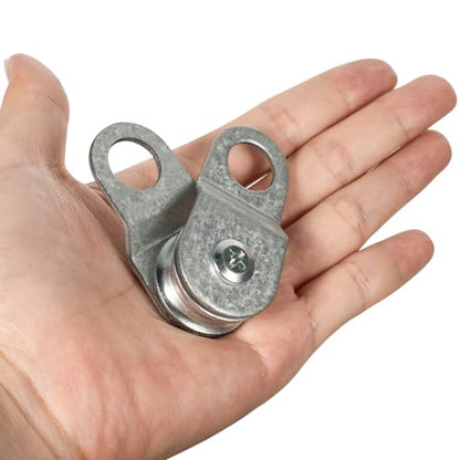 4 Pack Small Snatch Cable Pulley Block for 6mm / 0.23 Inch Wire Rope, Single Pulley Wheel Bearing Inside, Load 70 Lb
