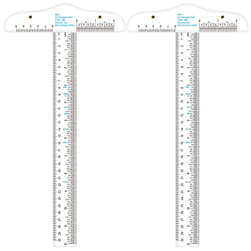 2PCS 12 Inches/30cm Acrylic Clear T-Square Ruler, Inches and Metric, T Square Ruler, Transparent, T Ruler, for Crafting Drafting and General Layout Work Art Framing & Drafting Scrapbooking Crafting - color: 2PCS (B)