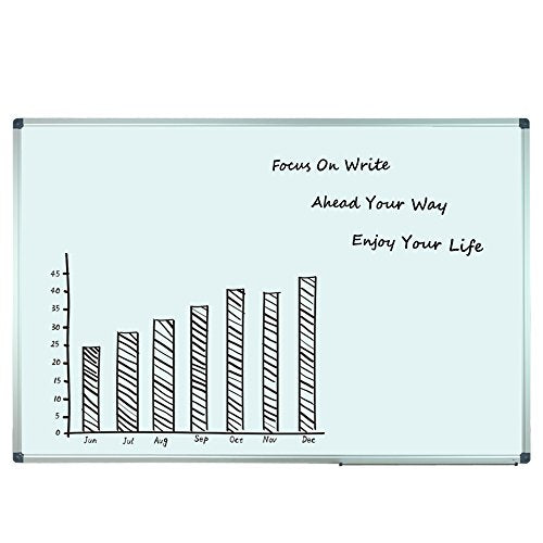 Lockways Large 72" x 40" Magnetic Dry Erase Board, White Board Wall Mounted - color: Silver, size: 72"W x 40"H