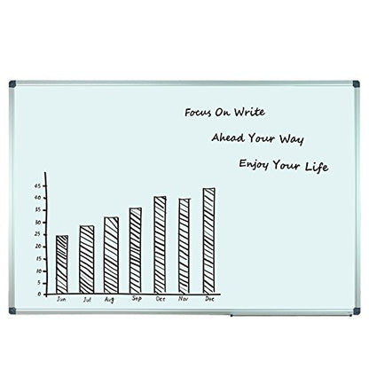 Lockways Large 72" x 40" Magnetic Dry Erase Board, White Board Wall Mounted - color: Silver, size: 72"W x 40"H