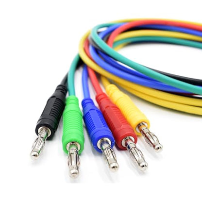 5 Colors 4mm Banana Plug Male to Male Test Leads 14AWG Heavy Duty Jumper Wires Silicone Soft Test Cable for Multimeter Electrical Testing 20A 3Ft - size: Male to Male, style: 5Pcs-Length of 3 Feet