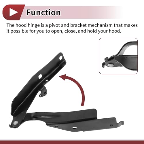 1 Pair Hood Hinges for INFINITI G37 2011-2013 Front Driver and Passenger Side Front Bonnet Bracket No.65400JL01B/65401JL01 Black Iron