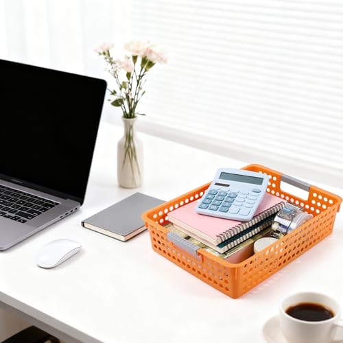 4 Pack Turn in Trays Classroom, Paper Trays, Orange