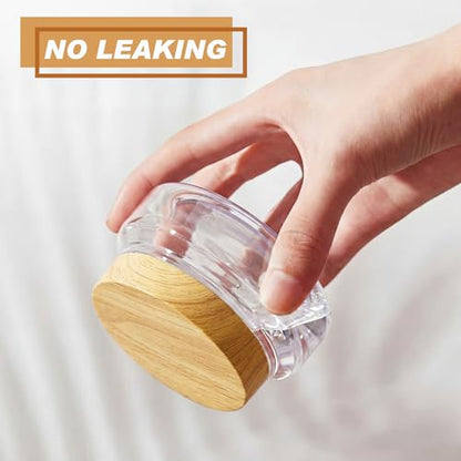 24 Pack Plastic Cosmetic Jars with Lids Label, 5 oz, Clear,Light Beech - color: Clear,Light Beech, size: 5 oz