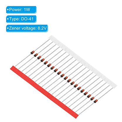 PATIKIL 20Pcs 1W Zener Diode Assortment 8.2V DO-41 for Production