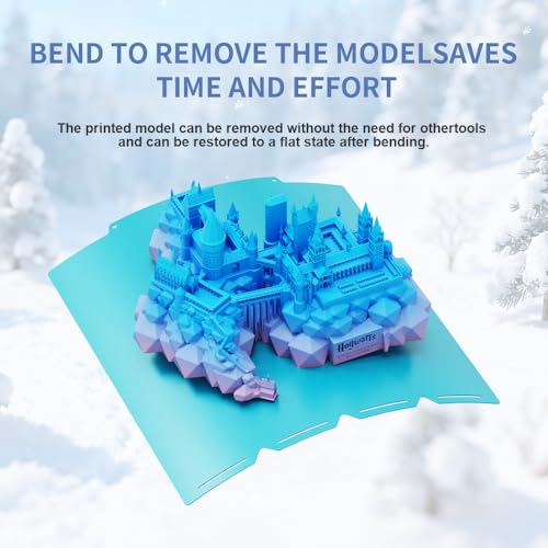 3D Printer Cool Build Plate Compatible with Snapmaker U1 3D Printer, 270x270mm Cold Plate, Light Blue, No Cooling Needed, Bend to Remove Models,Double Sided Textured 3D Printing Build Bed - size: U1-270mm*270mm
