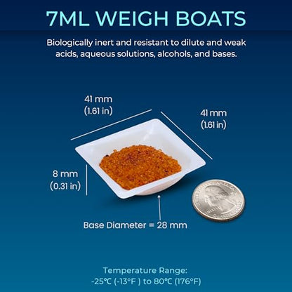 Small Plastic Trays 7mL, 125 Pack Weigh Boats, Lab Scale Weighing Dishes