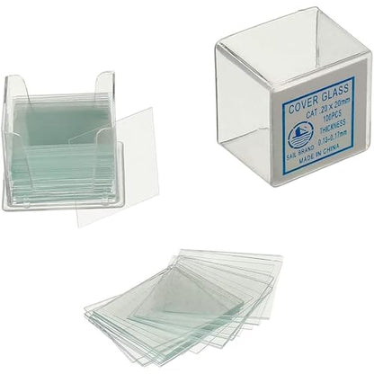 22x22mm Microscope Cover Slips, 500 Pieces (5 Packs), Premium Optical Glass, for Student Lab, Education & Biological Specimen Viewing