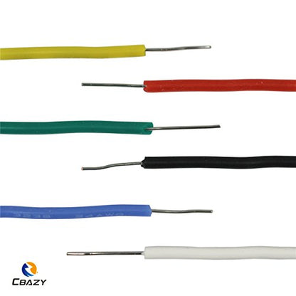Silicone Wire Kit CBAZY Electric Wire Hook up Wire Kit (Solid Wire) 22 Gauge 6 Colors 19.6 feet Each Wires 22 AWG - color: silicone-soild-electrical wire, size: 22AWG