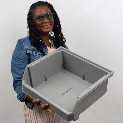 ReadySpace Extra Large Stackable Plastic Storage Bins, 4-Pack, Grey - color: Grey, size: Extra Large, 4-Pack