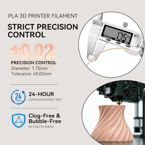 Kingroon PLA 3D Printer Filament,10 Rolls, Dimensional Accuracy +/- 0.03 mm, 10kg Spool(22lbs),1.75 mm,Skin - color: 10*1kg Skin