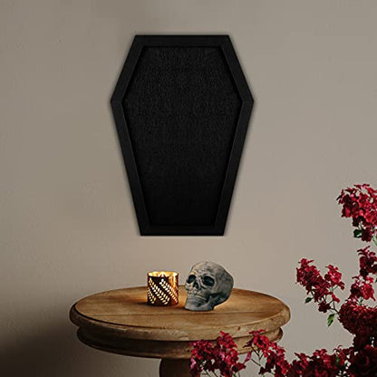 Coffin Felt Bulletin Board, Gothic Decor Bulletin Board for Table Top or Wall, Coffin Message Board with Push Pins, Gothic Decor for Home, Office, Bistro and School