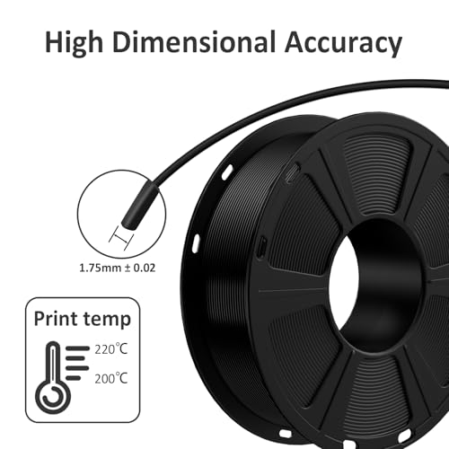 GEEETECH Black PLA Filament 1.75mm 1KG for Bambu AMS - color: 1kg Pla Black
