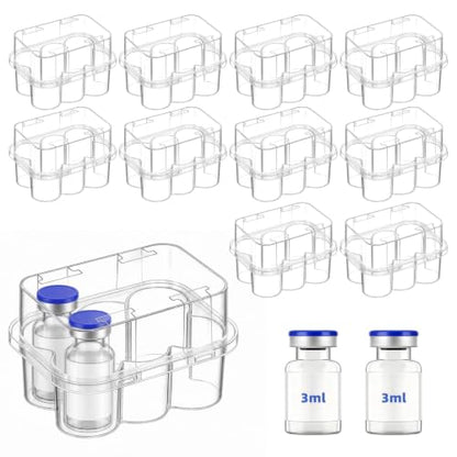10-Pack 3mL Vial Storage Case, 6-Slot Insulin & GLP-1 Organizer - size: 3ml 6-slot 10pcs