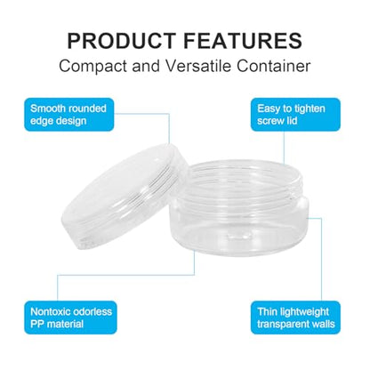 30 Pcs Clear Round Acrylic Jars,5g/5ml Empty Cosmetic Sample Containers, with lid, Capacity for Makeup, Lotion, Cream, Ointments, Eye Shadow, Rhinestone, Samples, Pot, Travel Storage (30)