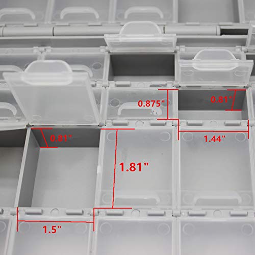 AideTek 4 units BOX-ALL-48 Compartments Empty Enclosure SMD SMT Organizer Size 6 inch 9 Inch Surface Mount Deep Storage Organizer Case - style: 4BOXALL48