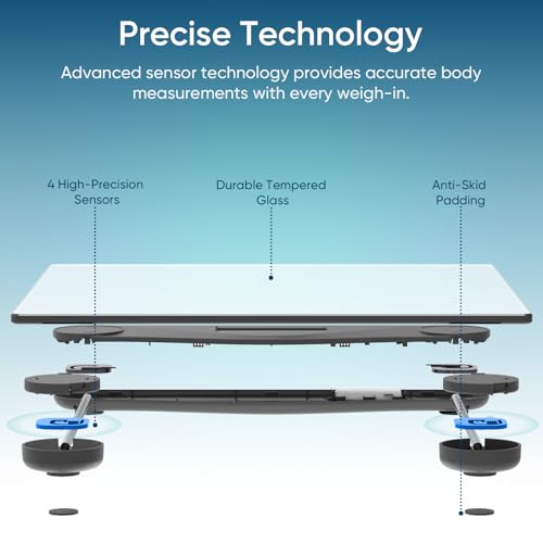 Etekcity Bluetooth Bathroom Scale for Body Weight and BMI, 400 Pounds - color: Light Grey, size: 11.9 x 11.9 inches