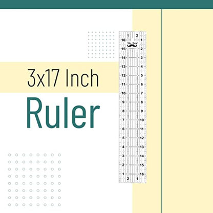 Mr. Pen- Sewing Ruler, 3 x17 Inch, Acrylic Quilting & Cutting Ruler, Non-Slip, Sewing Supplies