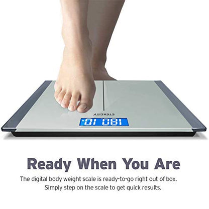 Etekcity Digital Electric Bathroom Scale for Body Weight, 400 lbs, Sliver - color: Grey, size: 11.8 x 11.8 inches
