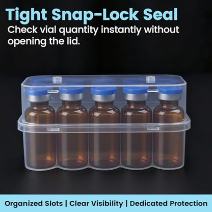 Twin-Pack 10mL Vial Organizer - 2x10 Slots Stackable for Fridge - color: A2