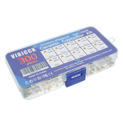 10 Values 300pcs Monolithic Ceramic Capacitor Assortment Kit