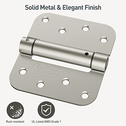 HOSOM 3 Pack Self Closing Door Hinges 4 Inch Spring Hinges, Brushed Nickel - color: Brushed Nickel-5/8'', size: 4" 3 Pack