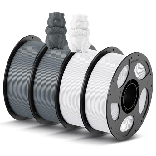ANYCUBIC 3D Printer Filament PLA Bundle 4KG, Texture Grey+White - color: 4*1kg Pla (Texture Grey & White)
