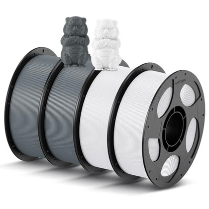 ANYCUBIC 3D Printer Filament PLA Bundle 4KG, Texture Grey+White - color: 4*1kg Pla (Texture Grey & White)