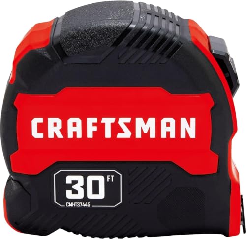 CRAFTSMAN 30-ft Tape Measure with Fraction Markings, Retractable (CMHT37445S) (Pack of 6) - size: (Pack of 6)