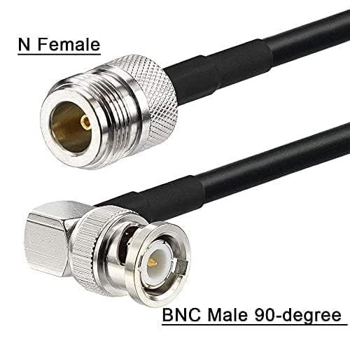 Superbat Type N to BNC Cable 3ft RG58 N Type Female to BNC Male Coax Jumper - style: n female to bnc male right