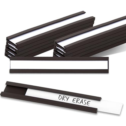 50 Pack 'C' Channel Magnetic Label Holders (0.5" x 3") - size: 0.5" x 3"