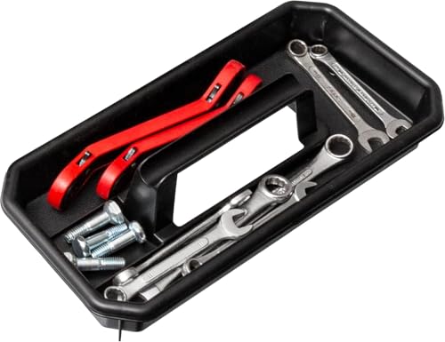 Akro-Mils 14-Inch Plastic Toolbox with Removable Tray, Steel Latch & Padlock Eye, Industrial-Grade Tool Box for Tools, Crafts, First Aid & Hobby Supplies, 14" x 8" x 8", Made in USA, Black (09514) - color: Black