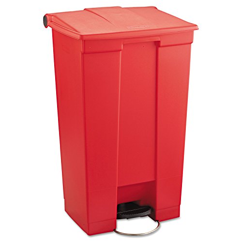 Rubbermaid Commercial Products Slim Jim Front Step On Trash Can, Red, 23-Gallon, Hands-Free Solution for Medical Waste in Hospitals/Labs/Emergency/Patient Rooms - color: Red, size: 23 gallon
