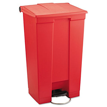 Rubbermaid Commercial Products Slim Jim Front Step On Trash Can, Red, 23-Gallon, Hands-Free Solution for Medical Waste in Hospitals/Labs/Emergency/Patient Rooms - color: Red, size: 23 gallon