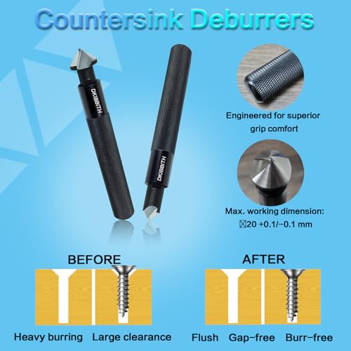 DKIBBITH 13-Piece Deburring Tool Set with 2 Countersinks & 11 Blades - Works on Metal, Resin, PVC, Copper, Plastic,3D Printed Edges - Plumbing & 3D Printing Burr Removal Reamer Tool. - style: 13 Piece Deburring Tool
