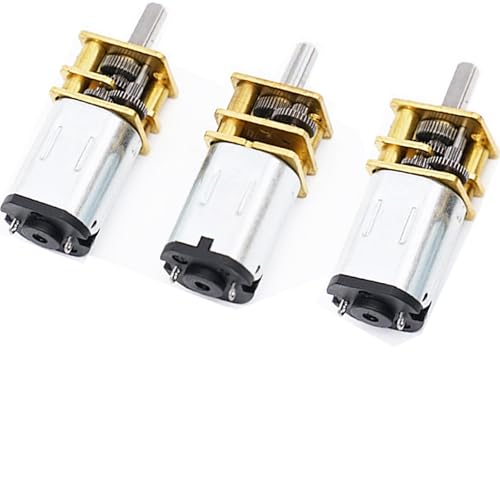 DC 6V 60RPM N20 Mini Reduction Gear Reduction Motor,GA12-N20 Mini Metal Gear Box Gear Motor 3mm Axis Robot Wheels DIY RC Toys - (3 Pcs)