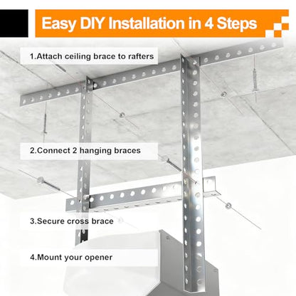 Garage Door Opener Hanging Bracket Kit, 13-Gauge Steel, 4-Piece