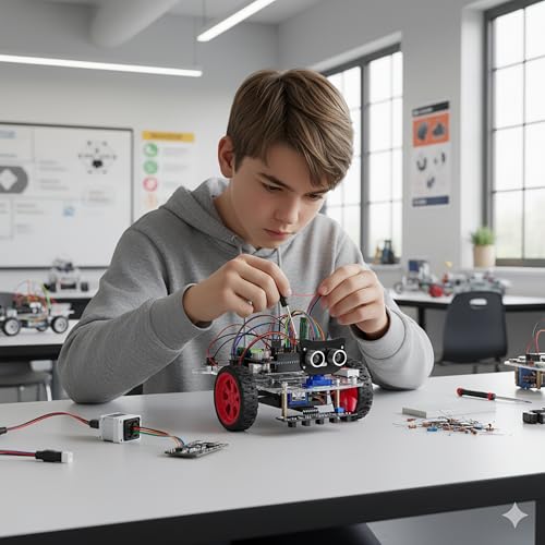 OSOYOO Smart Robot Car Kit for Arduino Adult Teen Robotic Assembly Starter - style: Model3 Robot car With battery